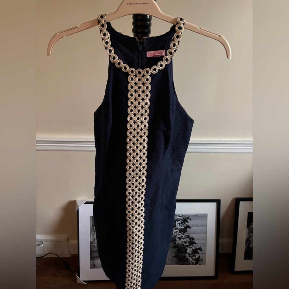 LILY Pulitzer Navy Mini Dress - Gold Detail